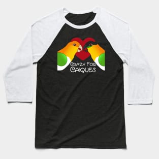 Caique Crazy Parrot Love Heart Baseball T-Shirt